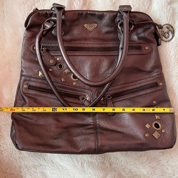Roxy Large Tote Never Full Purse Bag Unique Vegan Leather - Picture 5 of 9